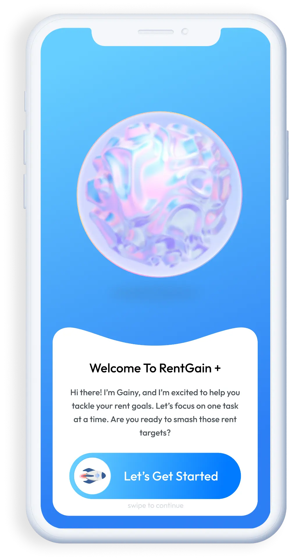 Download & Connect — RentGain app screen
