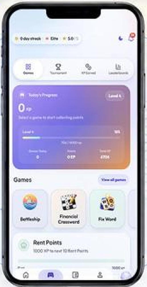 Engage & Earn — RentGain app screen