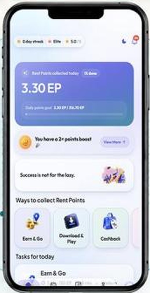 Download & Connect — RentGain app screen