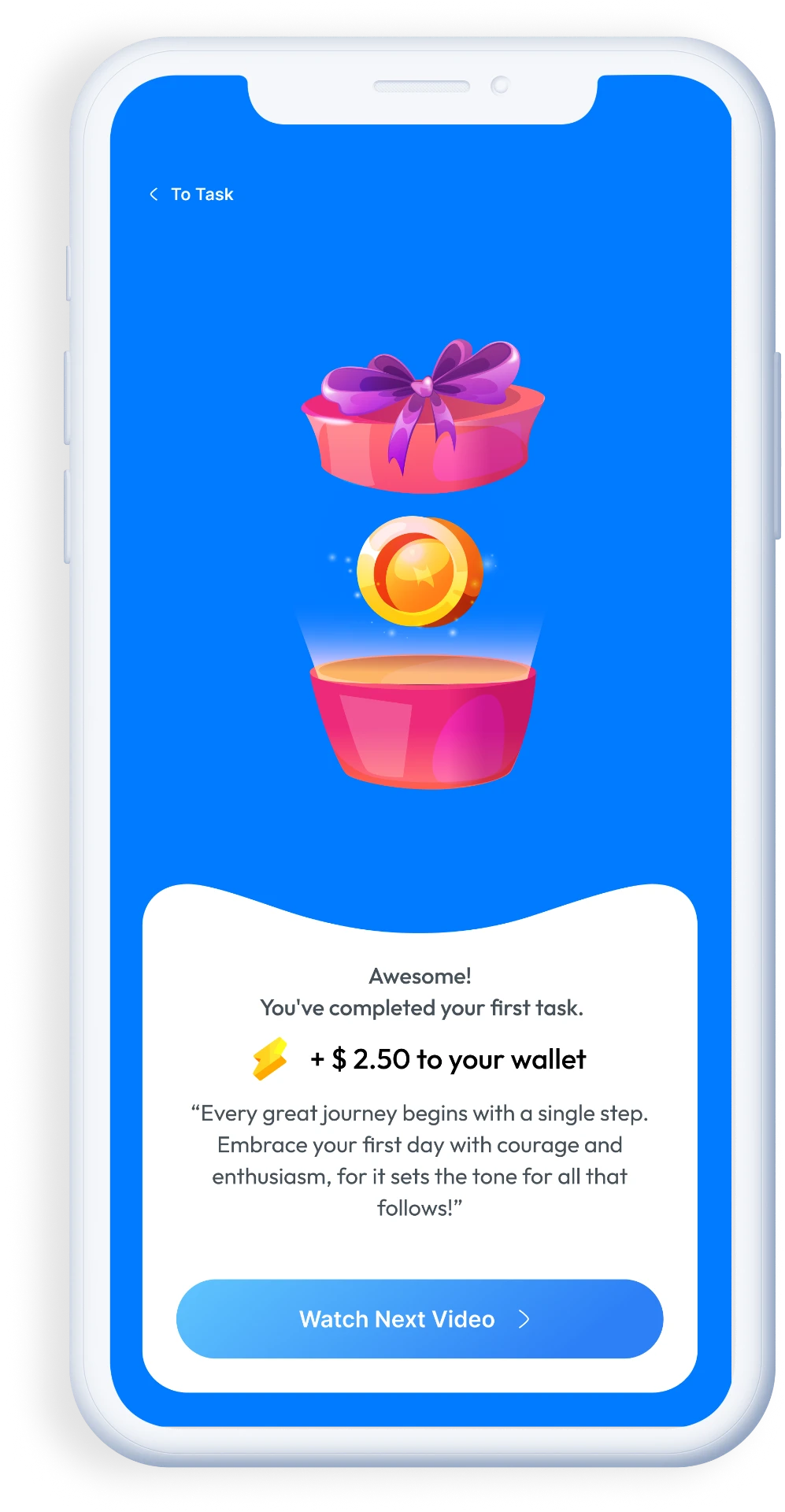 Engage & Earn — RentGain app screen