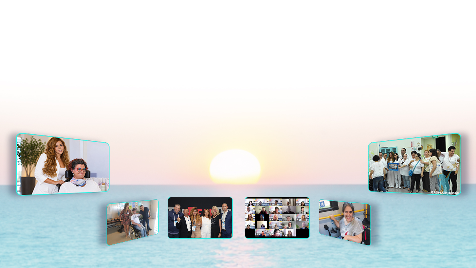 A sunrise above a mosaic of community memories